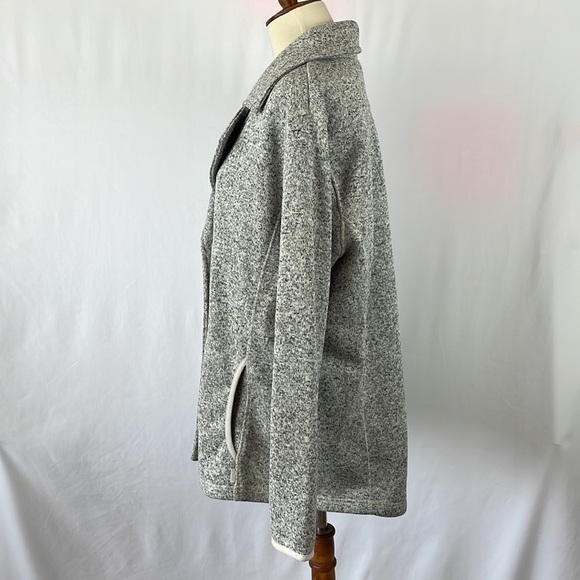 Eddie Bauer Heather Gray Double Breasted Fleece Pocketed Sweater Jacket -Size XL - Picture 7 of 14
